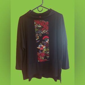 IC Collection Floral Geometric
Paisley Black Shirt Sz  S‎